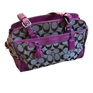 Pink and tan Coach handbag